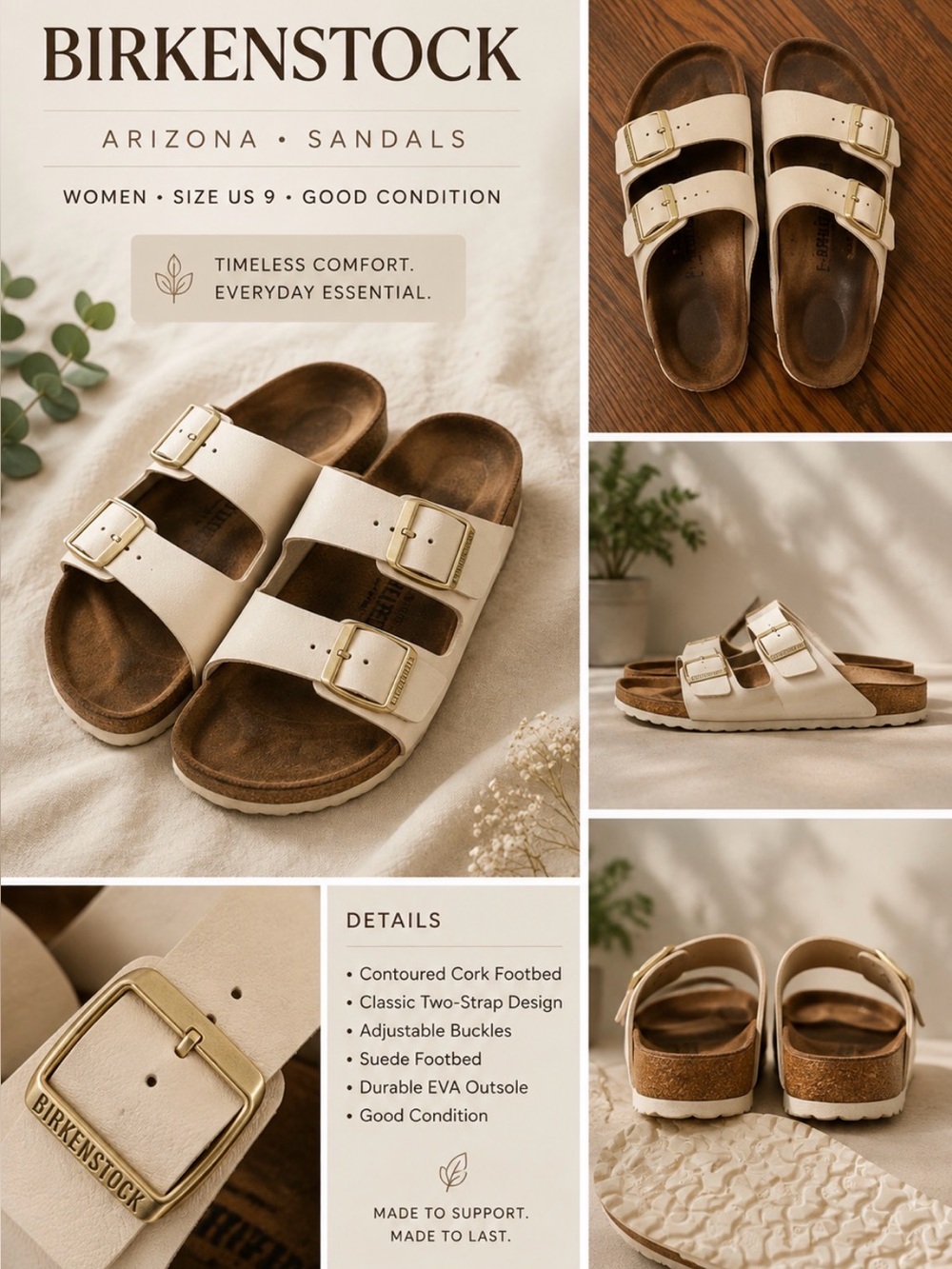 White Birkenstock Sandals
